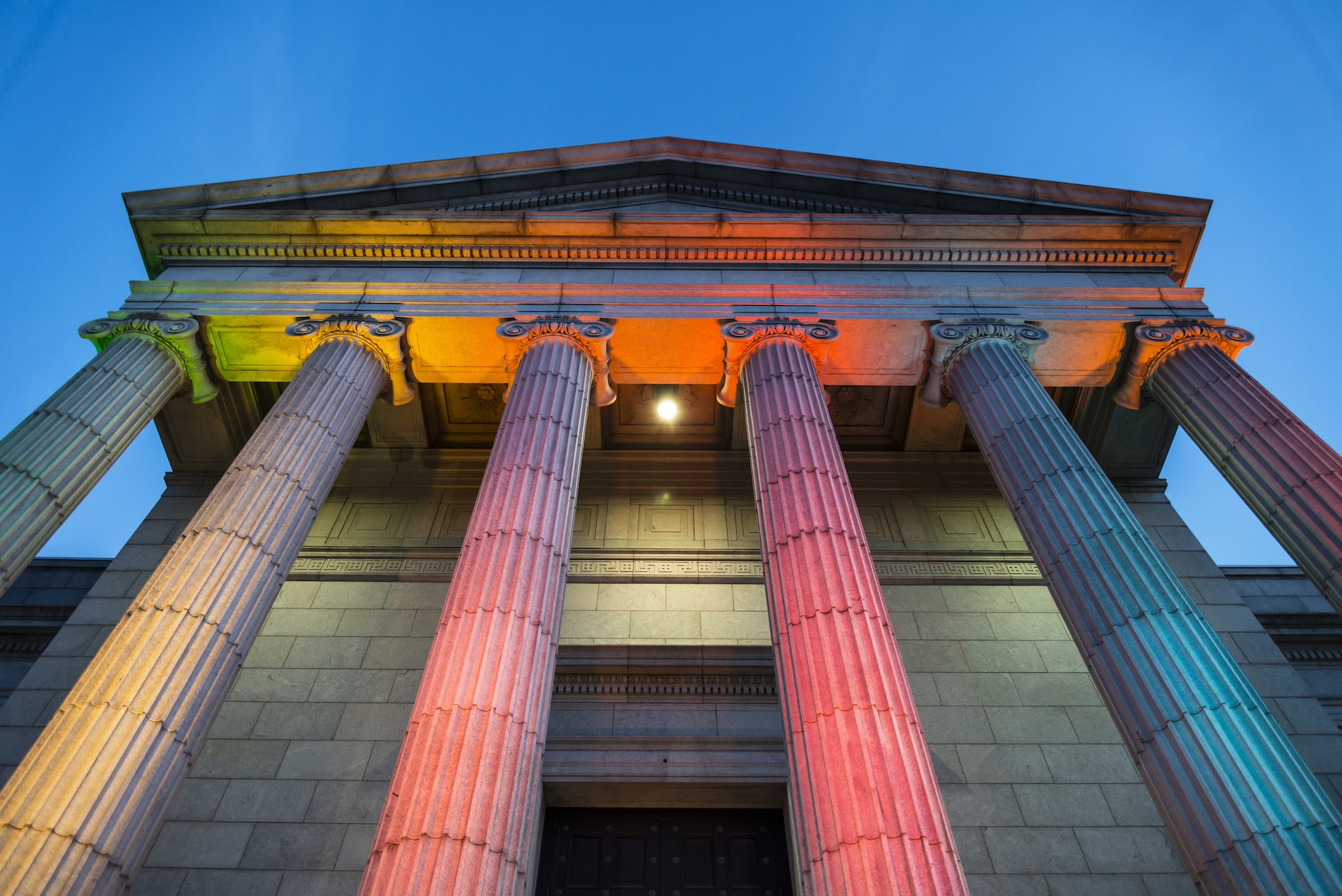 Building with Lighted Columns - Minnesota Institue of Arts in Minneapolis, Minnesota.